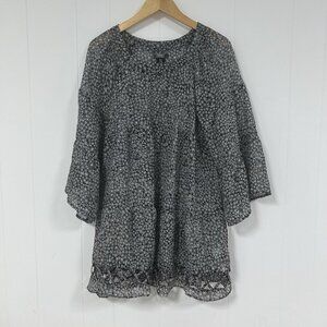 Love By Heidi Klum Womens S Maternity Sheer Tunic Blouse Bell Sleeve Top Floral